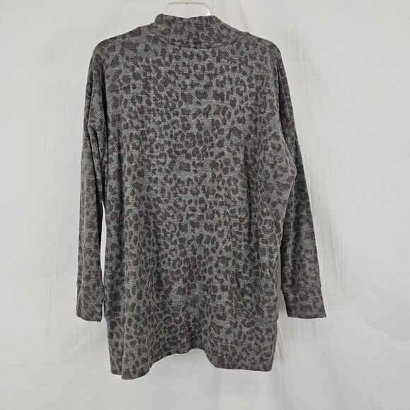 Sundry Women's Gray Leopard Print Long Sleeve Cardigan Size 2/ Medium - Picture 6 of 6